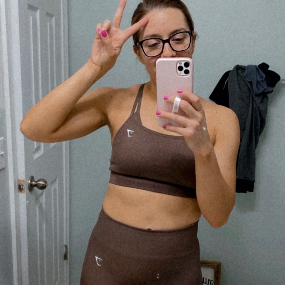 Gymshark Adapt Fleck Sports Bra Brown